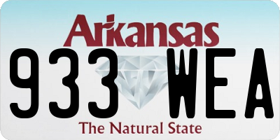 AR license plate 933WEA