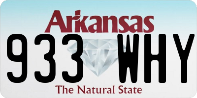 AR license plate 933WHY