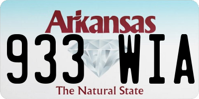 AR license plate 933WIA