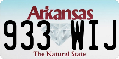 AR license plate 933WIJ