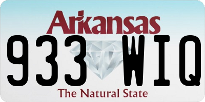 AR license plate 933WIQ