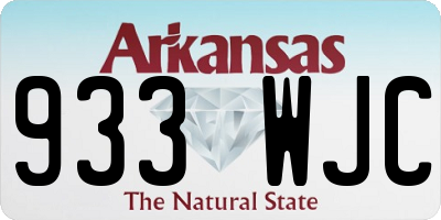 AR license plate 933WJC