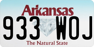 AR license plate 933WOJ