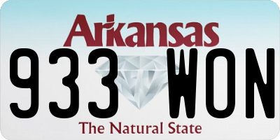 AR license plate 933WON