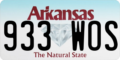 AR license plate 933WOS