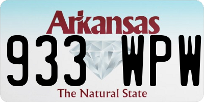 AR license plate 933WPW