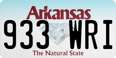 AR license plate 933WRI