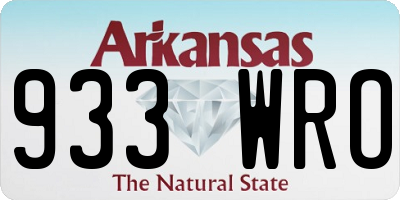 AR license plate 933WRO