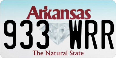 AR license plate 933WRR