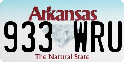 AR license plate 933WRU