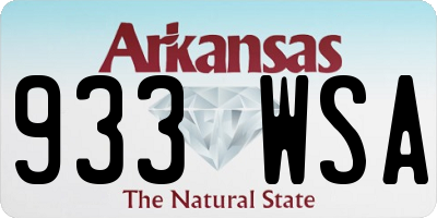 AR license plate 933WSA