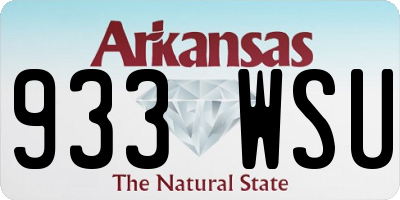 AR license plate 933WSU
