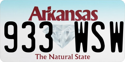 AR license plate 933WSW