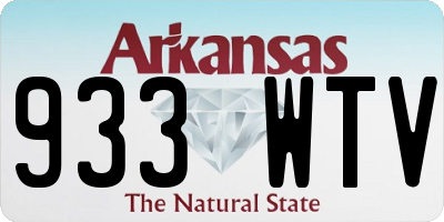 AR license plate 933WTV