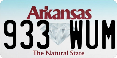 AR license plate 933WUM