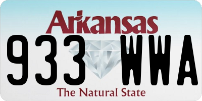 AR license plate 933WWA