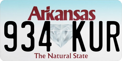 AR license plate 934KUR