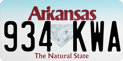 AR license plate 934KWA