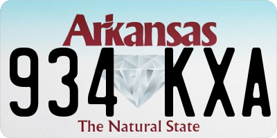AR license plate 934KXA