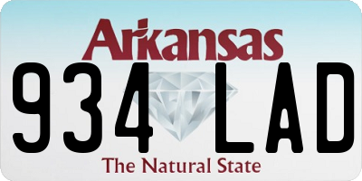 AR license plate 934LAD