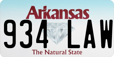 AR license plate 934LAW