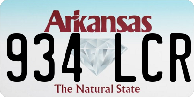 AR license plate 934LCR