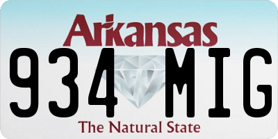 AR license plate 934MIG