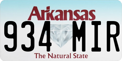 AR license plate 934MIR