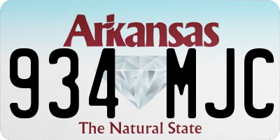 AR license plate 934MJC
