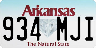 AR license plate 934MJI