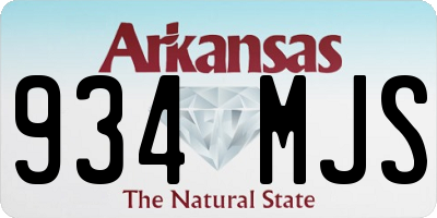 AR license plate 934MJS