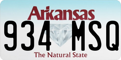 AR license plate 934MSQ