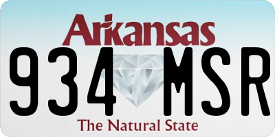 AR license plate 934MSR