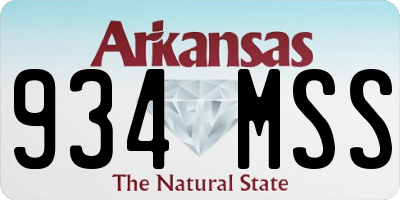 AR license plate 934MSS