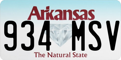 AR license plate 934MSV