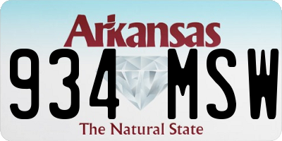AR license plate 934MSW