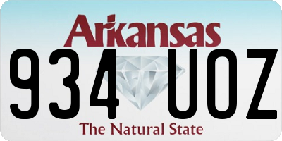 AR license plate 934UOZ