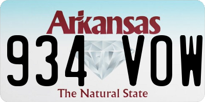 AR license plate 934VOW