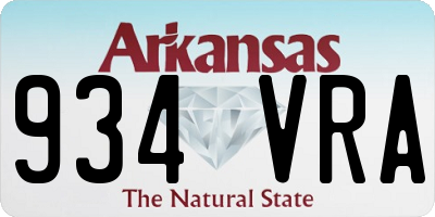 AR license plate 934VRA