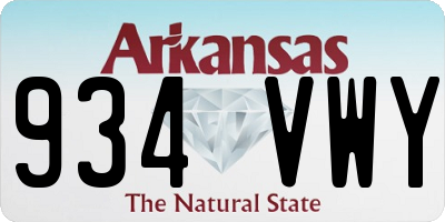 AR license plate 934VWY