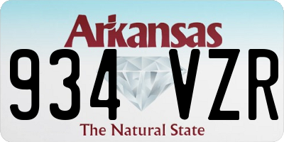 AR license plate 934VZR