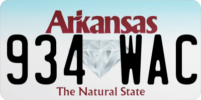AR license plate 934WAC