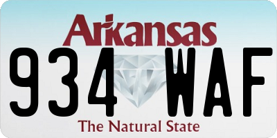 AR license plate 934WAF