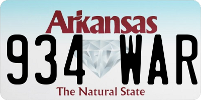 AR license plate 934WAR