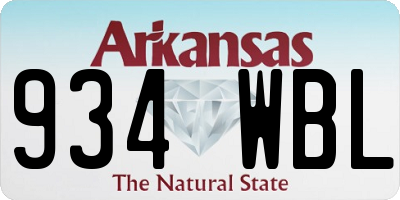 AR license plate 934WBL