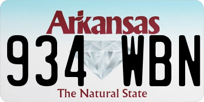 AR license plate 934WBN