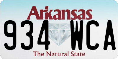 AR license plate 934WCA