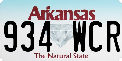 AR license plate 934WCR