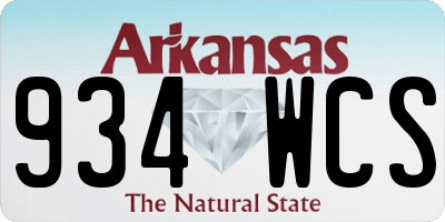 AR license plate 934WCS
