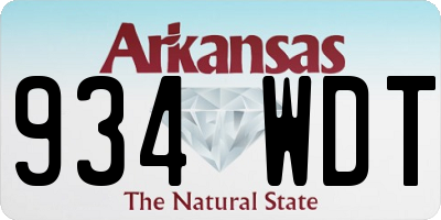 AR license plate 934WDT